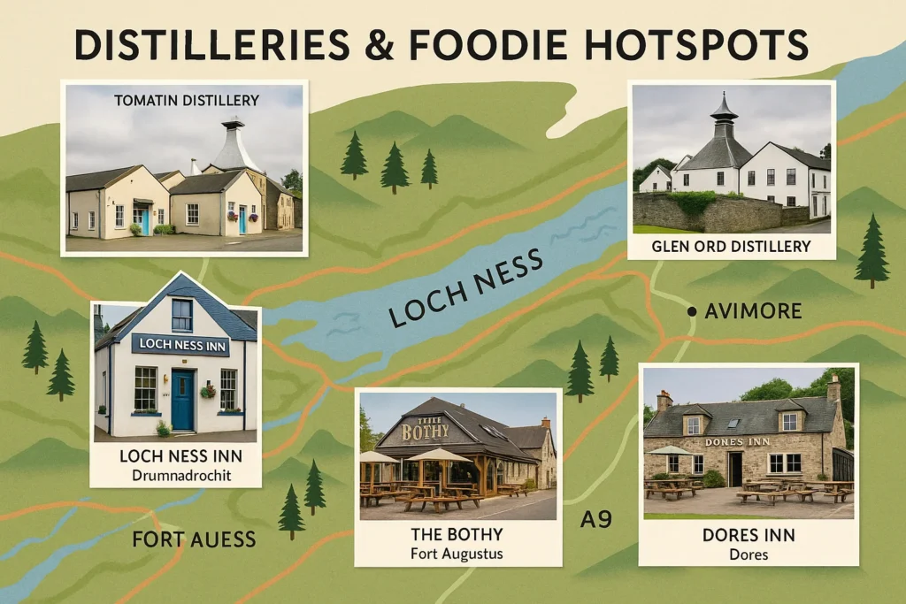 Loch Ness Distilleries & Foodie Hotspots map