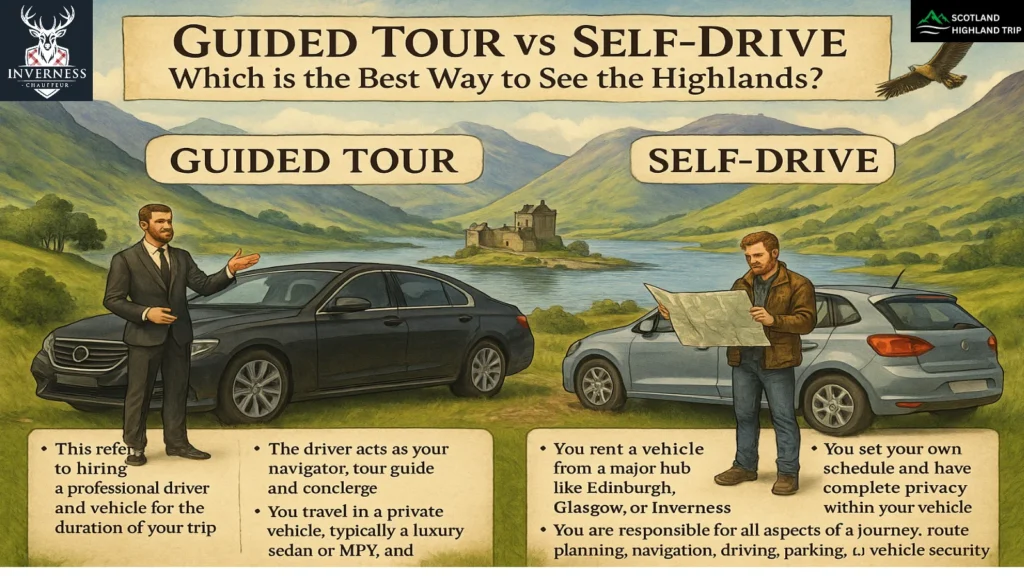 Guided tour vs self drive scotland highland