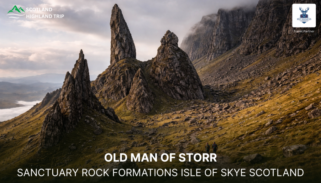Old Man of Storr - Sanctuary rock formations Isle of Skye Scotland