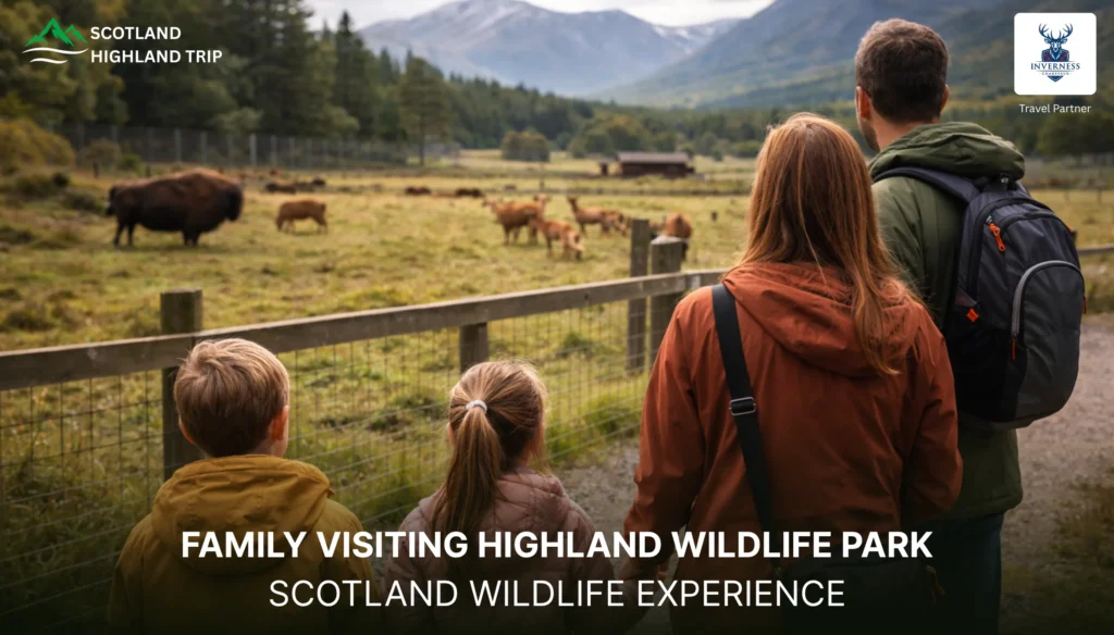 family visiting Highland Wildlife Park Scotland wildlife experience