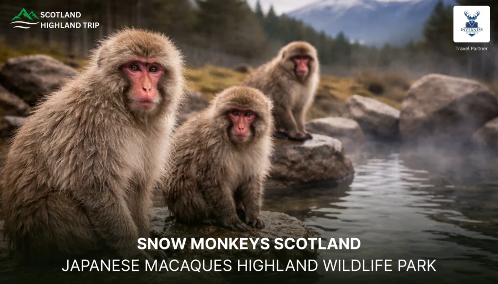 Japanese macaques Highland Wildlife Park snow monkeys Scotland