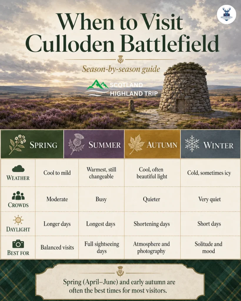 Culloden Battlefield Guide: When to Visit and What to Expect 2 When to Visit Culloden Battlefield Seasonal