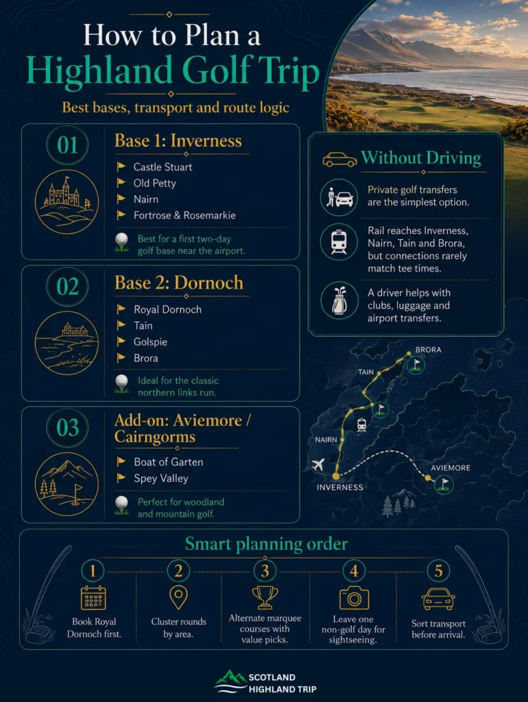 How to plan a Scottish Highlands golf trip with bases and transfers